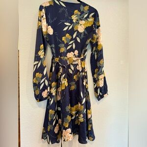 Mid-length long sleeve kimono style cocktail dress